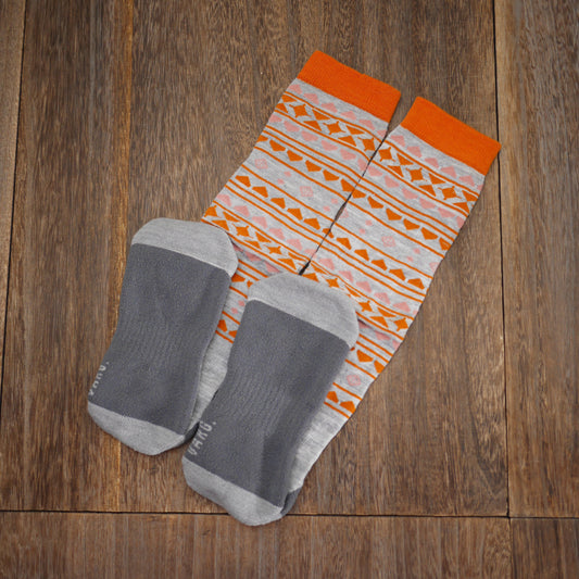 サンプルセール Wool Sport Sock ウール スポーツ ソックス grey with pink and orange グレイ ピンク オレンジ