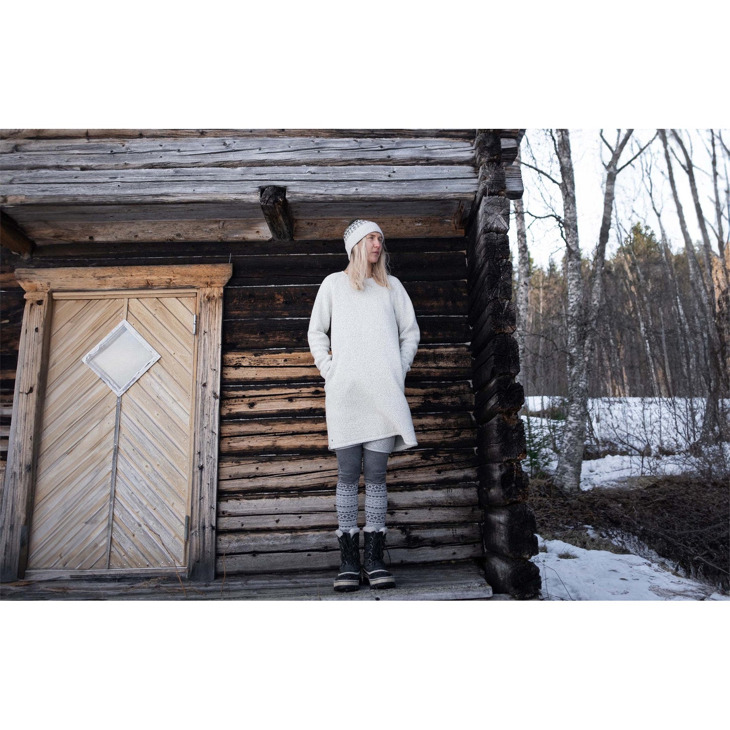 サンプルセール W Faro Wool Dress ファロ ウール ドレス off white オフホワイト