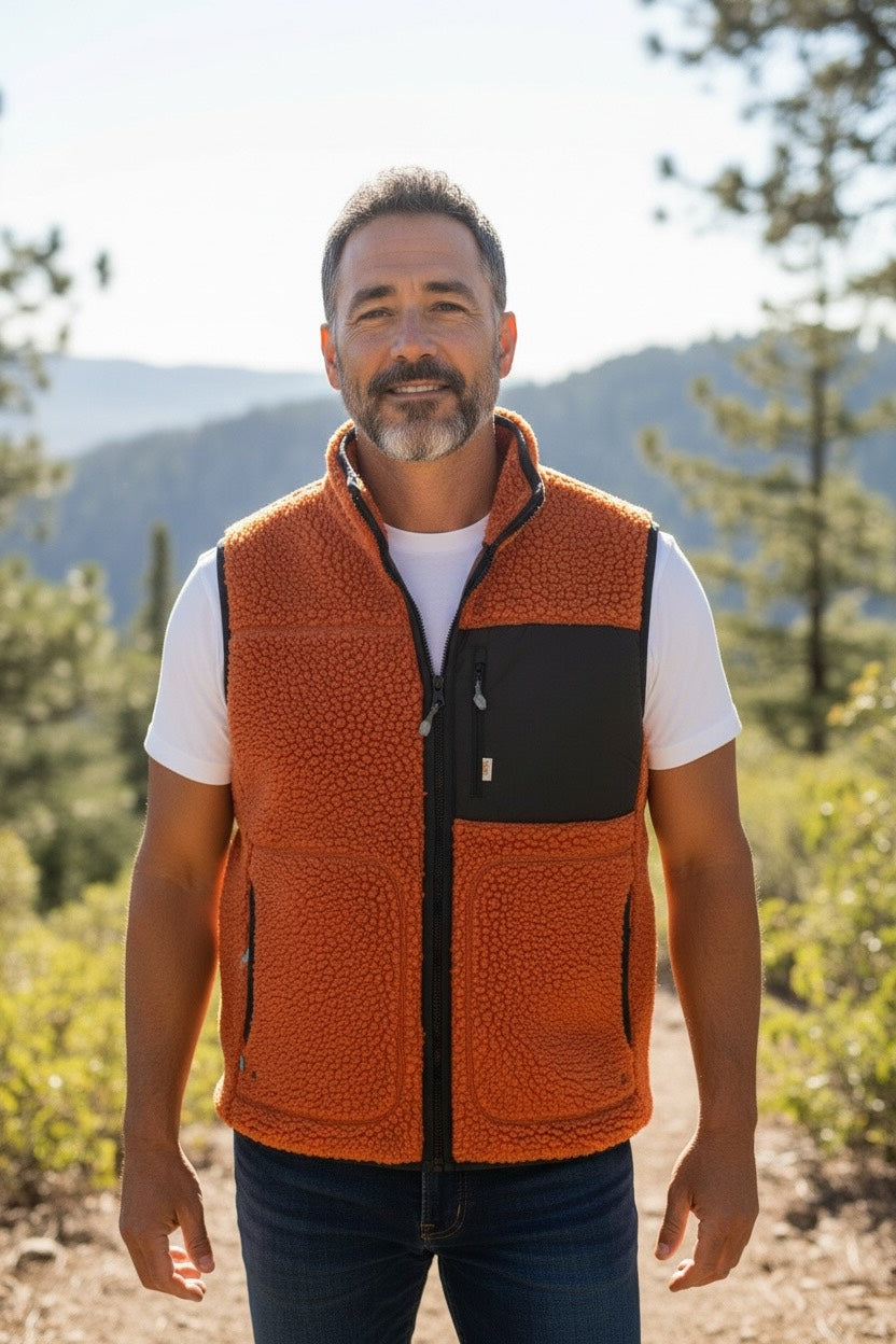 サンプルセール M VARGON FAT WOOL VEST ヴァーゴン ファット ウール ベスト orange / M